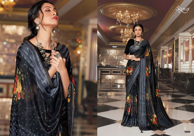 Saroj Dolly Soft Printed Ethnic Wear Satin Latest Designer Saree Collection